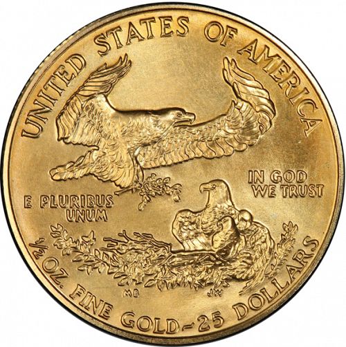 Bullion Reverse Image minted in UNITED STATES in 1990 (American Eagle -  Gold 25 $)  - The Coin Database