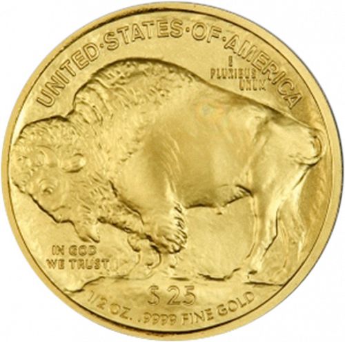 Bullion Reverse Image minted in UNITED STATES in 2008W (Gold Buffalo -  Gold 25 $)  - The Coin Database