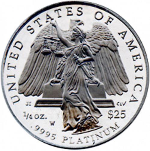 Bullion Reverse Image minted in UNITED STATES in 2008W (American Eagle -  Platinum 25 $ ( Judicial Branch ))  - The Coin Database