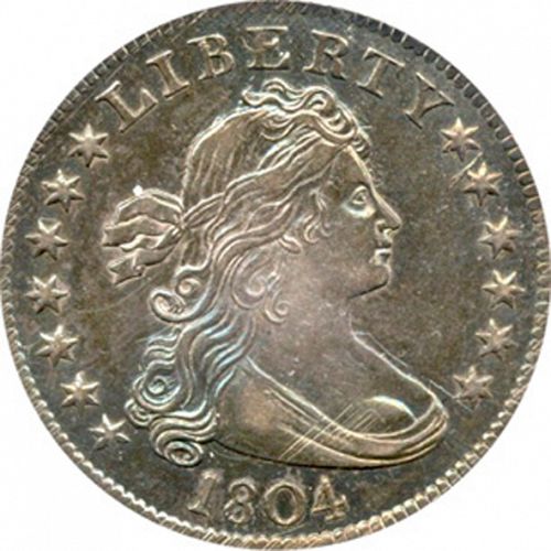25 cent Obverse Image minted in UNITED STATES in 1804 (Draped Bust - Heraldic eagle reverse)  - The Coin Database