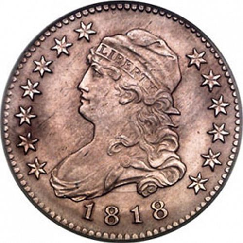 25 cent Obverse Image minted in UNITED STATES in 1818 (Liberty Cap)  - The Coin Database