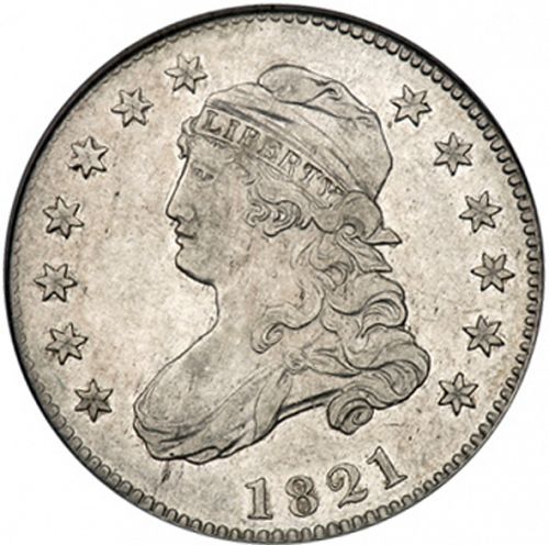 25 cent Obverse Image minted in UNITED STATES in 1821 (Liberty Cap)  - The Coin Database