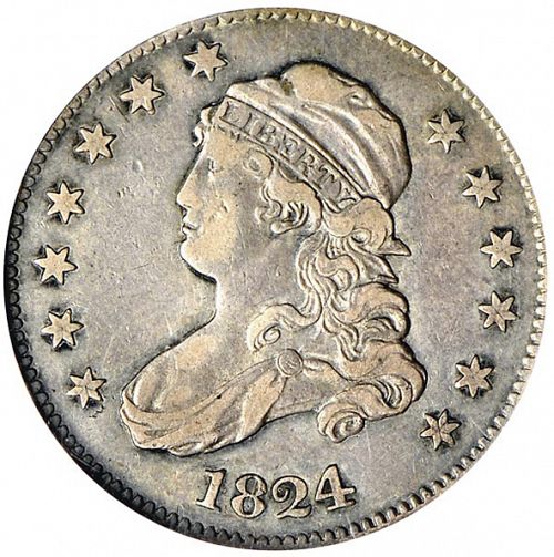 25 cent Obverse Image minted in UNITED STATES in 1824 (Liberty Cap)  - The Coin Database