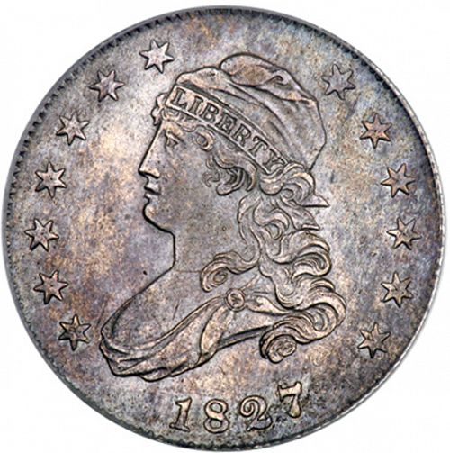 25 cent Obverse Image minted in UNITED STATES in 1827 (Liberty Cap)  - The Coin Database