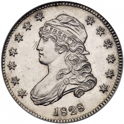 25 cent Obverse Image minted in UNITED STATES in 1828 (Liberty Cap)  - The Coin Database