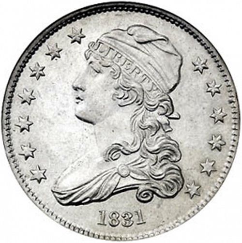 25 cent Obverse Image minted in UNITED STATES in 1831 (Liberty Cap - No motto)  - The Coin Database