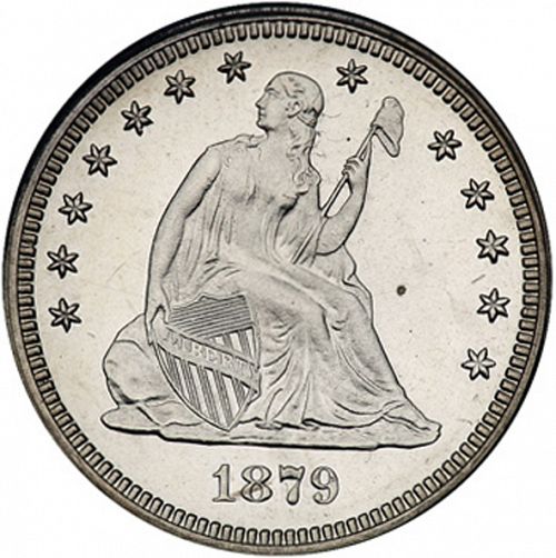 25 cent Obverse Image minted in UNITED STATES in 1879 (Seated Liberty - Arrows at date removed)  - The Coin Database