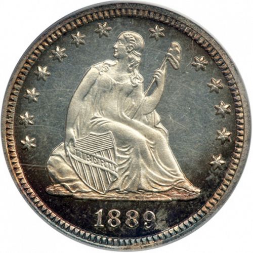 25 cent Obverse Image minted in UNITED STATES in 1889 (Seated Liberty - Arrows at date removed)  - The Coin Database