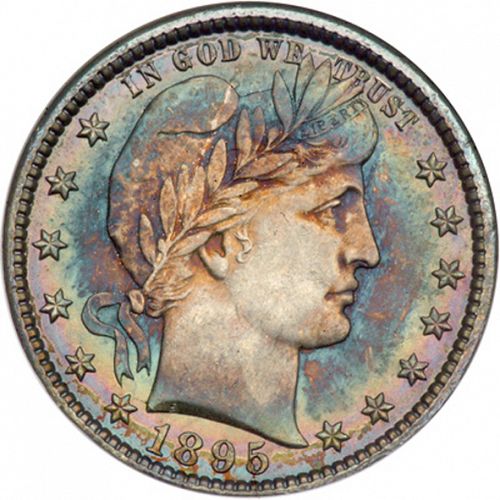 25 cent Obverse Image minted in UNITED STATES in 1895O (Barber)  - The Coin Database