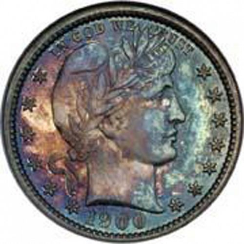 25 cent Obverse Image minted in UNITED STATES in 1900 (Barber)  - The Coin Database