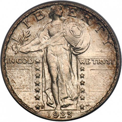 25 cent Obverse Image minted in UNITED STATES in 1923S (Standing Liberty - Type II)  - The Coin Database