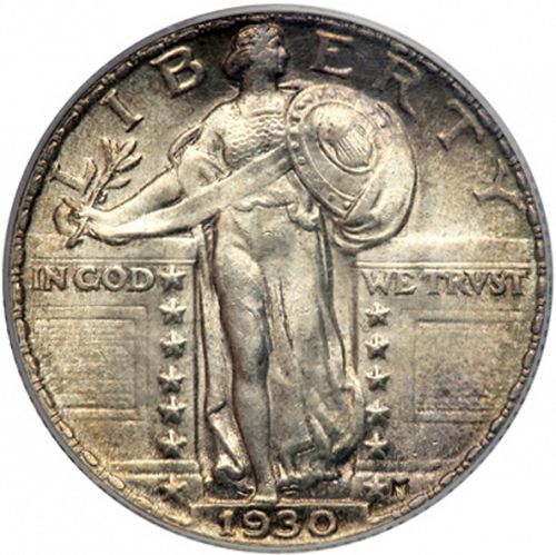 25 cent Obverse Image minted in UNITED STATES in 1930 (Standing Liberty - Type II)  - The Coin Database