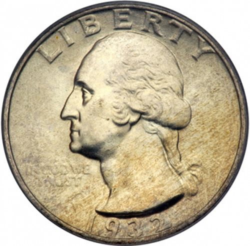 25 cent Obverse Image minted in UNITED STATES in 1932 (Washington)  - The Coin Database