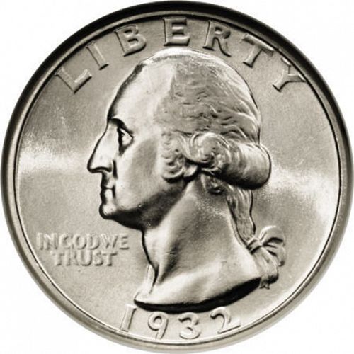 25 cent Obverse Image minted in UNITED STATES in 1932D (Washington)  - The Coin Database