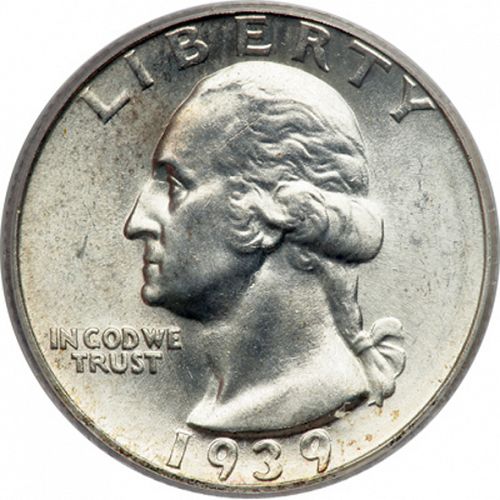 25 cent Obverse Image minted in UNITED STATES in 1939S (Washington)  - The Coin Database
