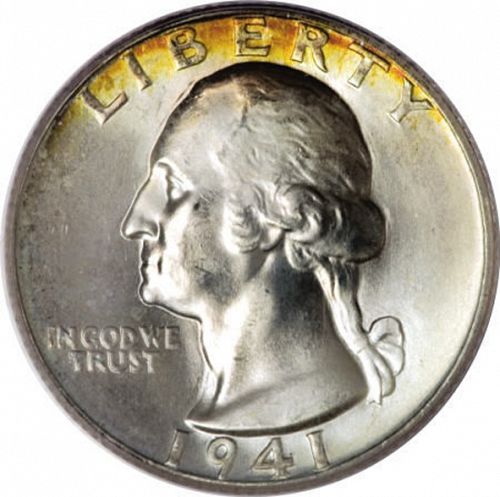 25 cent Obverse Image minted in UNITED STATES in 1941D (Washington)  - The Coin Database