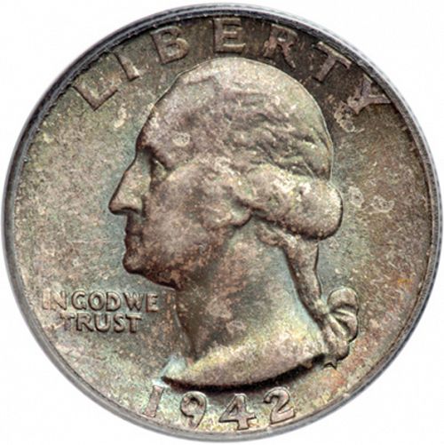 25 cent Obverse Image minted in UNITED STATES in 1942D (Washington)  - The Coin Database
