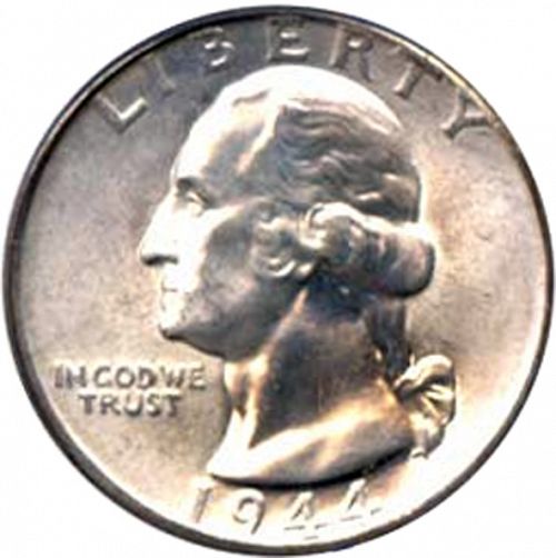 25 cent Obverse Image minted in UNITED STATES in 1944D (Washington)  - The Coin Database