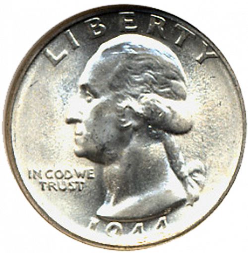 25 cent Obverse Image minted in UNITED STATES in 1944S (Washington)  - The Coin Database