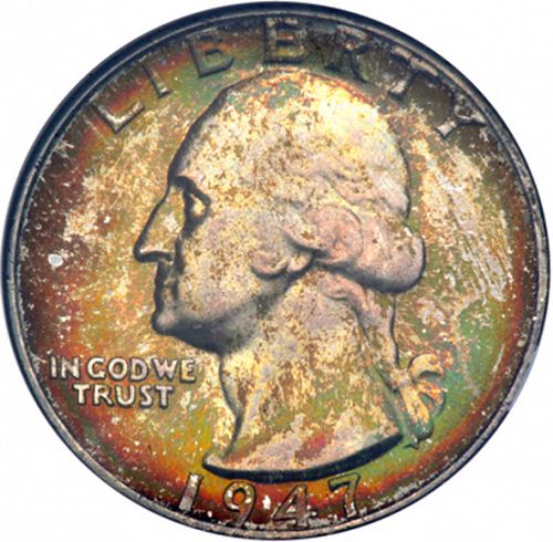 25 cent Obverse Image minted in UNITED STATES in 1947 (Washington)  - The Coin Database