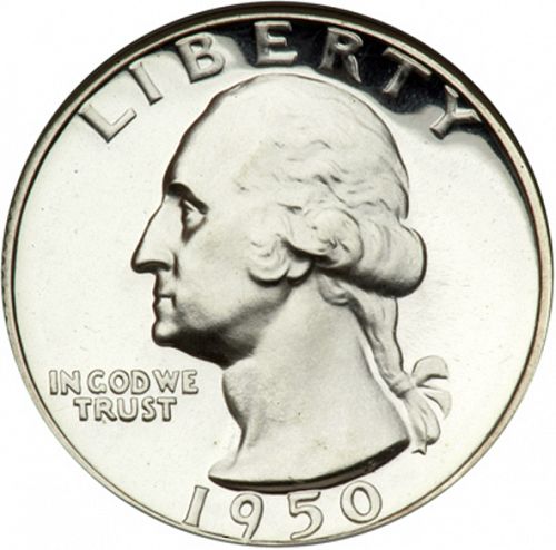 25 cent Obverse Image minted in UNITED STATES in 1950 (Washington)  - The Coin Database