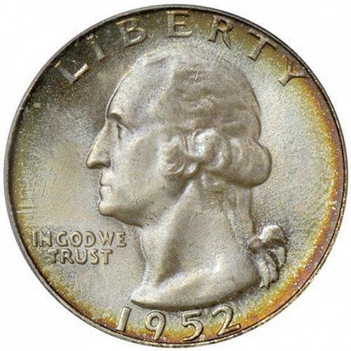 25 cent Obverse Image minted in UNITED STATES in 1952S (Washington)  - The Coin Database