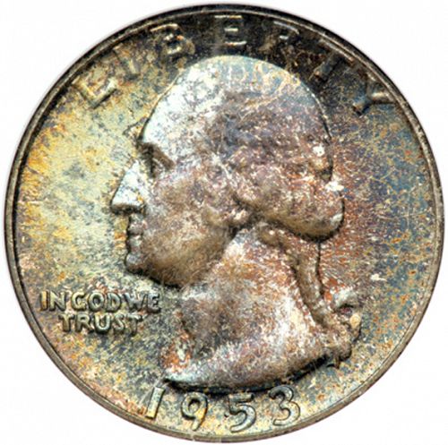 25 cent Obverse Image minted in UNITED STATES in 1953 (Washington)  - The Coin Database