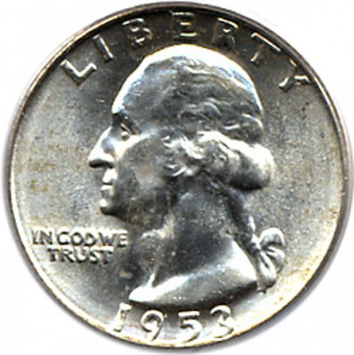 25 cent Obverse Image minted in UNITED STATES in 1953D (Washington)  - The Coin Database