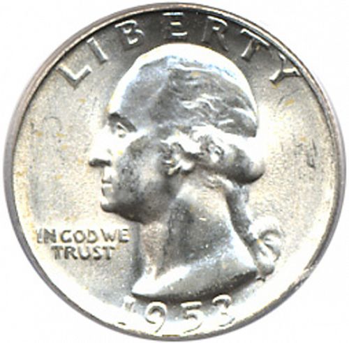 25 cent Obverse Image minted in UNITED STATES in 1953S (Washington)  - The Coin Database