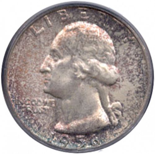 25 cent Obverse Image minted in UNITED STATES in 1956 (Washington)  - The Coin Database
