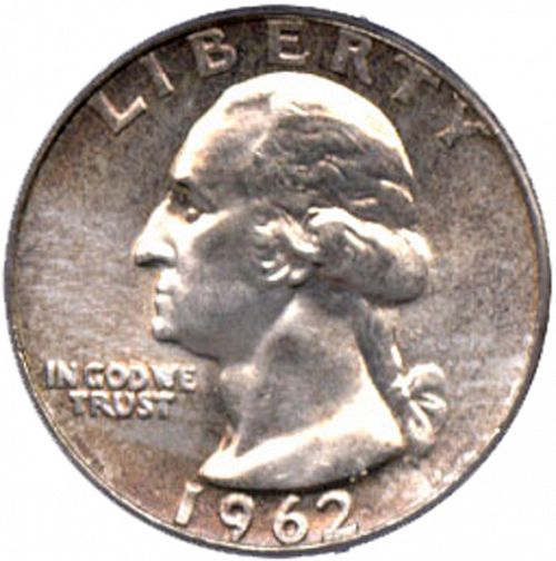 25 cent Obverse Image minted in UNITED STATES in 1962 (Washington)  - The Coin Database