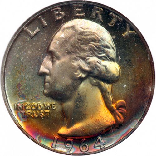 25 cent Obverse Image minted in UNITED STATES in 1964D (Washington)  - The Coin Database