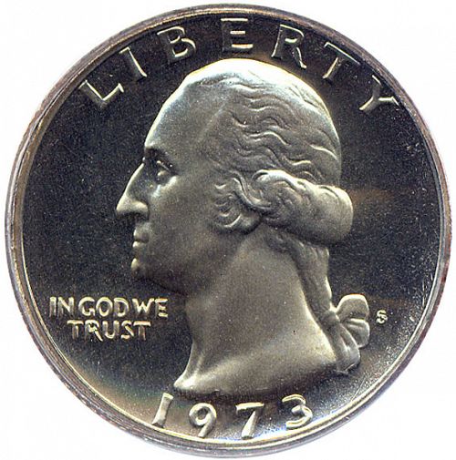 25 cent Obverse Image minted in UNITED STATES in 1973S (Washington)  - The Coin Database