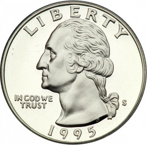25 cent Obverse Image minted in UNITED STATES in 1995S (Washington)  - The Coin Database