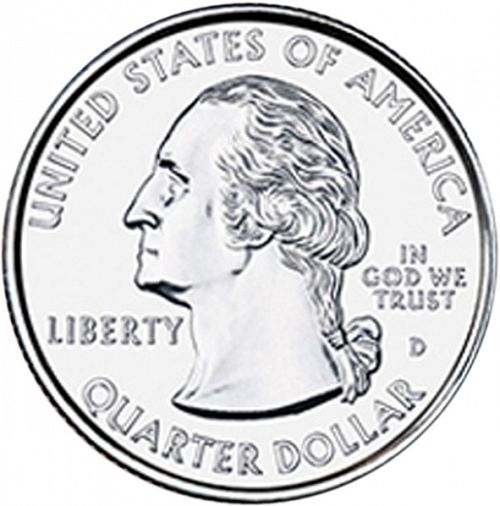 25 cent Obverse Image minted in UNITED STATES in 1999D (Georgia)  - The Coin Database