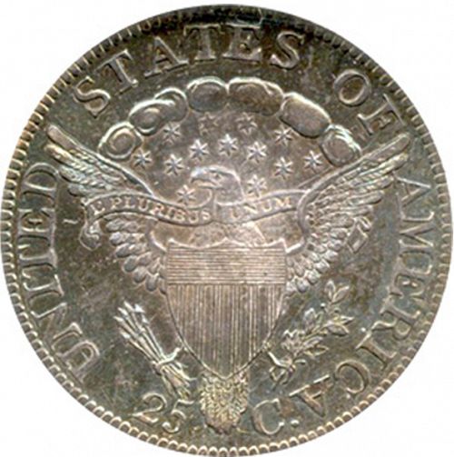 25 cent Reverse Image minted in UNITED STATES in 1804 (Draped Bust - Heraldic eagle reverse)  - The Coin Database