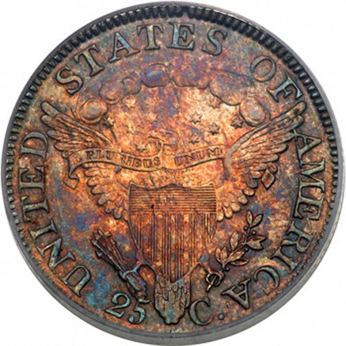 25 cent Reverse Image minted in UNITED STATES in 1805 (Draped Bust - Heraldic eagle reverse)  - The Coin Database