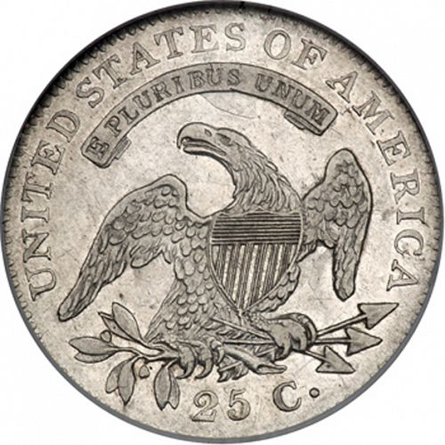 25 cent Reverse Image minted in UNITED STATES in 1821 (Liberty Cap)  - The Coin Database