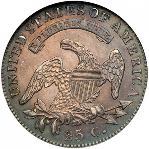 25 cent Reverse Image minted in UNITED STATES in 1825 (Liberty Cap)  - The Coin Database
