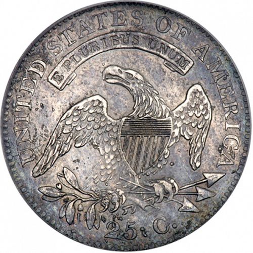 25 cent Reverse Image minted in UNITED STATES in 1827 (Liberty Cap)  - The Coin Database