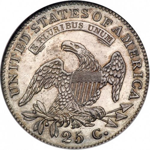 25 cent Reverse Image minted in UNITED STATES in 1828 (Liberty Cap)  - The Coin Database