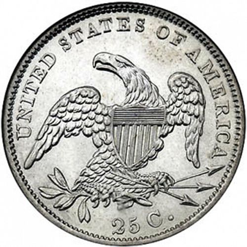 25 cent Reverse Image minted in UNITED STATES in 1831 (Liberty Cap - No motto)  - The Coin Database