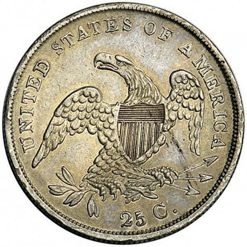 25 cent Reverse Image minted in UNITED STATES in 1835 (Liberty Cap - No motto)  - The Coin Database