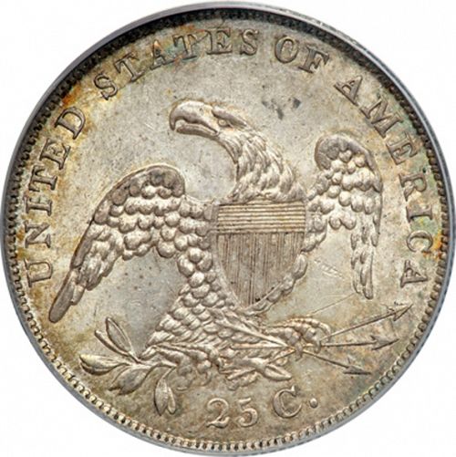 25 cent Reverse Image minted in UNITED STATES in 1837 (Liberty Cap - No motto)  - The Coin Database