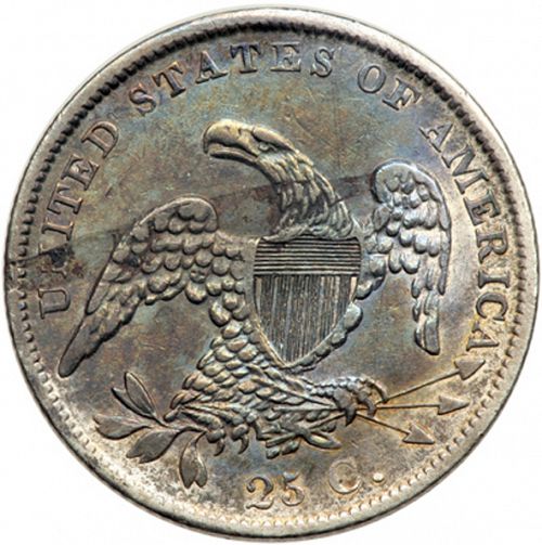 25 cent Reverse Image minted in UNITED STATES in 1838 (Liberty Cap - No motto)  - The Coin Database