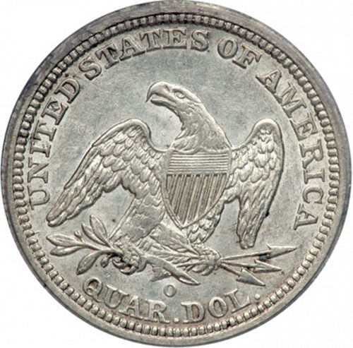 25 cent Reverse Image minted in UNITED STATES in 1841O (Seated Liberty - Drapery added)  - The Coin Database