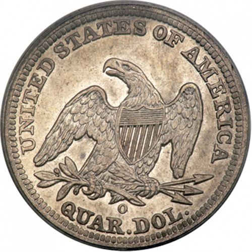 25 cent Reverse Image minted in UNITED STATES in 1842O (Seated Liberty - Drapery added)  - The Coin Database