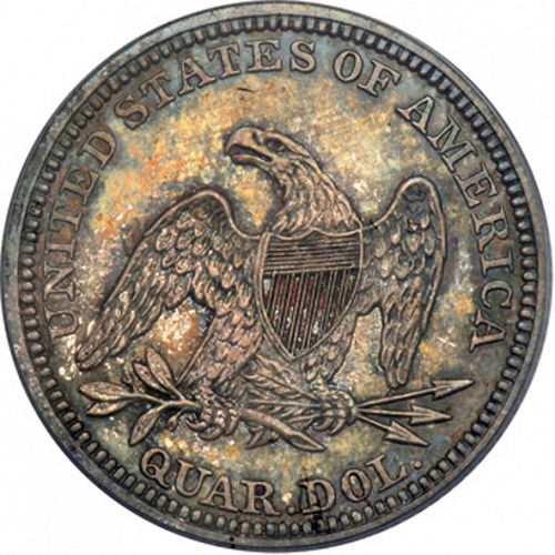 25 cent Reverse Image minted in UNITED STATES in 1847 (Seated Liberty - Drapery added)  - The Coin Database