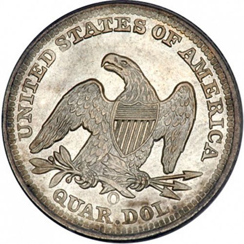 25 cent Reverse Image minted in UNITED STATES in 1850O (Seated Liberty - Drapery added)  - The Coin Database