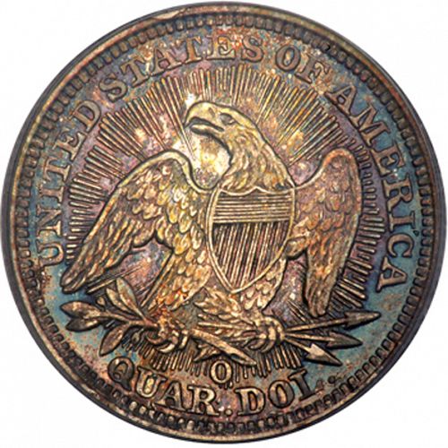 25 cent Reverse Image minted in UNITED STATES in 1853O (Seated Liberty - Arrows at date, reverse rays)  - The Coin Database
